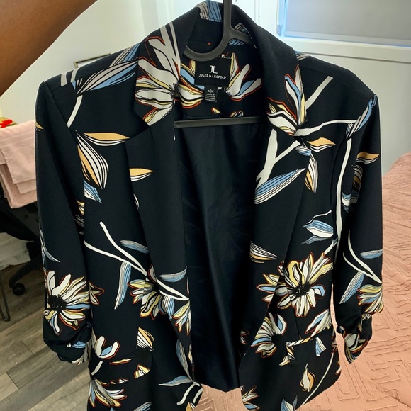 Jules & Leopold Flower Pattern Navy Blazer - Picture 2 of 3